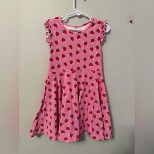 Florence Eiseman Pink Strawberry Print Kids Dress